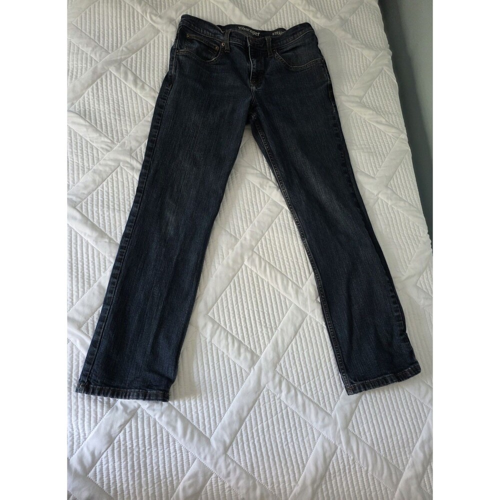 Wrangler Mens Jeans 32 X 30 Straight Fit Dark Blue Wash With Slight Stretch
